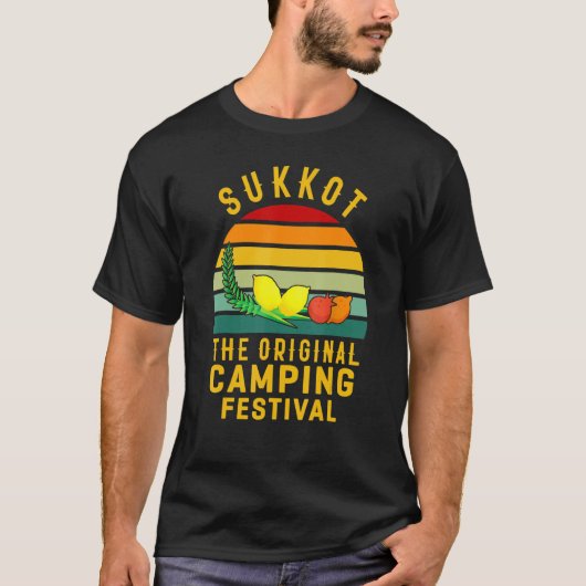 Sukkot The Original Camping Festival Sukkah Lulav  T-Shirt (Vorderseite)