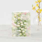 Sukkot-Weintrauben-Segen Karte (Gelbe Blume)