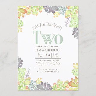 Sukkuläre Bliss Wasserfarbe | Einladung zur Geburt