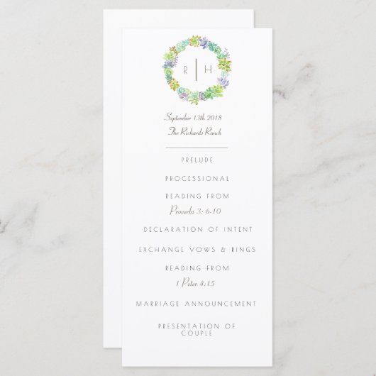 Sukkuläre Bliss Wasserfarbe | Ursprünglich | Progr Programm (Vorne/Hinten)