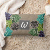 Sukkuläre Blume Burlap - Personalisiert Lendenkissen (Decke)