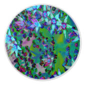 Sukkuläre Blume des Wassers, Lila und blau Keramikknauf (Vorderseite)