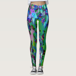 Sukkuläre Blume des Wassers, Lila und blau Leggings