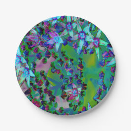 Sukkuläre Blume des Wassers, Lila und blau Pappteller