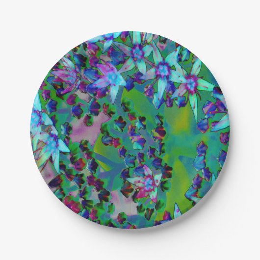 Sukkuläre Blume des Wassers, Lila und blau Pappteller (Vorderseite)