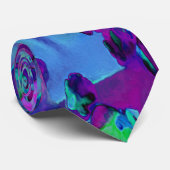 Sukkuläre Blume in Aquamarin, Magenta und Blau Krawatte (Gerollt)