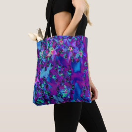 Sukkuläre Blume in Aquamarin, Magenta und Blau Tasche