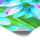 Sukkuläre Blume in Blau und Heiß-Rosa Poster (Ecke)