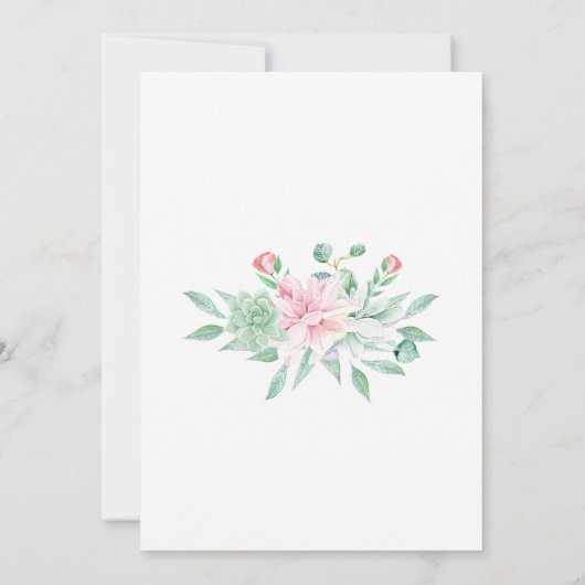 Sukkuläre Blume Kinderdusche Einladung (Rückseite)