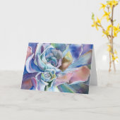 Sukkuläre Echeveria "Blue Sky" Grußkarte Karte (Gelbe Blume)