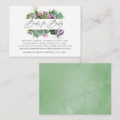 Sukkuläre geometrische Babydusche Buchanfrage Begleitkarte (Vorne/Hinten)