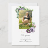 Sukkuläre geometrische Foto-Schwangerschaft Ankündigung (Vorderseite)