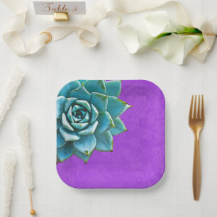 Sukkuläre Lila Wasserfarbe Pappteller