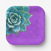 Sukkuläre Lila Wasserfarbe Pappteller (Vorderseite)