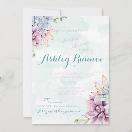 Sukkuläre Party Einladung (Vorderseite)