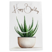 Sukkuläre Pflanze am Geburtstag Mittlere Geschenktüte (Vorderseite)