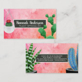 Sukkuläre Pflanze | Aquarelltextur Terminkarte (Vorne/Hinten)