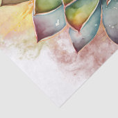 Sukkuläre Pflanze Blumendekoupage Wasserfarbe Seidenpapier (Detail)