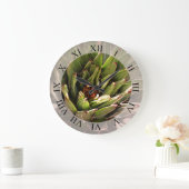 Sukkuläre Pflanze Botanische Fotografie Große Wanduhr (Zuhause)