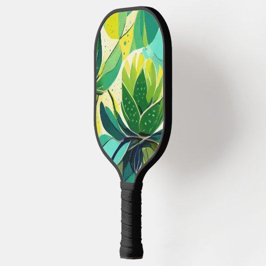 Sukkuläre Pflanze in grün und gelb Pickleball Schläger (Links)