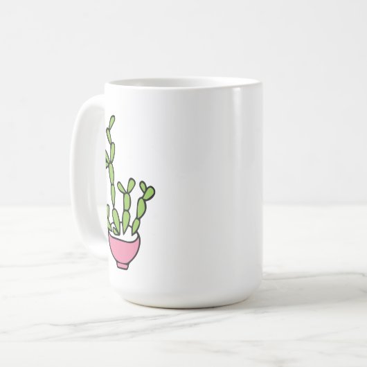 Sukkuläre Pflanze in rosa Planter Kaffeetasse (Vorderseite Links)