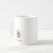 Sukkuläre Pflanze + Name oder Monogramm 🌵 Kaffeetasse (Vorderseite Links)