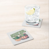 Sukkuläre Pflanze Rechteckiger Pappuntersetzer (Vor Ort)