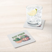 Sukkuläre Pflanze Rechteckiger Pappuntersetzer (Vor Ort)