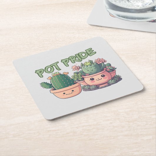 Sukkuläre Pflanze Rechteckiger Pappuntersetzer (angewinkelt)