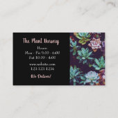 Sukkuläre Pflanze Schwarze Visitenkarte (Rückseite)