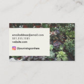 Sukkuläre Pflanze und Blumengarten Visitenkarte (Rückseite)