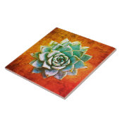 Sukkuläre Wasserfarbe auf orangefarbenem Rost Fliese (Seite)