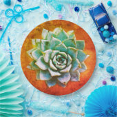 Sukkuläre Wasserfarbe auf orangefarbenem Rost Pappteller (Party)