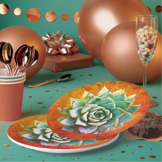 Sukkuläre Wasserfarbe auf orangefarbenem Rost Pappteller (Multi)