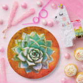 Sukkuläre Wasserfarbe auf orangefarbenem Rost Pappteller (Party)