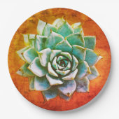 Sukkuläre Wasserfarbe auf orangefarbenem Rost Pappteller (Vorderseite)
