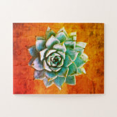 Sukkuläre Wasserfarbe auf orangefarbenem Rost Puzzle (Horizontal)