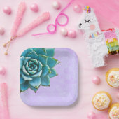 Sukkuläre Wasserfarbe Lavendel Pappteller (Party)