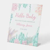 Sukkuläre Wasserfarbe Niedlich Girl Baby Dusche Wi Sockelschild (Vorderseite)