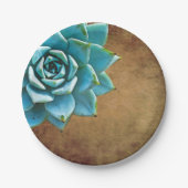 Sukkuläre Wasserfarbe Rustikale Braun Pappteller (Vorderseite)