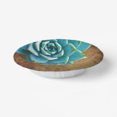 Sukkuläre Wasserfarbe Rustikale Braun Pappteller (Gewinkelt)