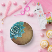 Sukkuläre Wasserfarbe Rustikale Braun Pappteller (Party)