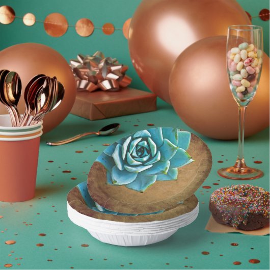 Sukkuläre Wasserfarbe Rustikale Braun Pappteller (Multi)