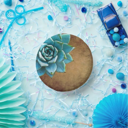 Sukkuläre Wasserfarbe Rustikale Braun Pappteller (Party)