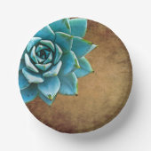 Sukkuläre Wasserfarbe Rustikale Braun Pappteller (Vorderseite)