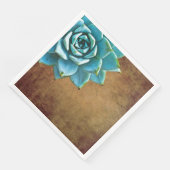 Sukkuläre Wasserfarbe Rustikale Braun Serviette (Ecke)
