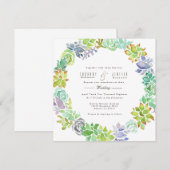 Sukkulärer Garten | Einladung zur Wasserfarbenhoch (Vorne/Hinten)