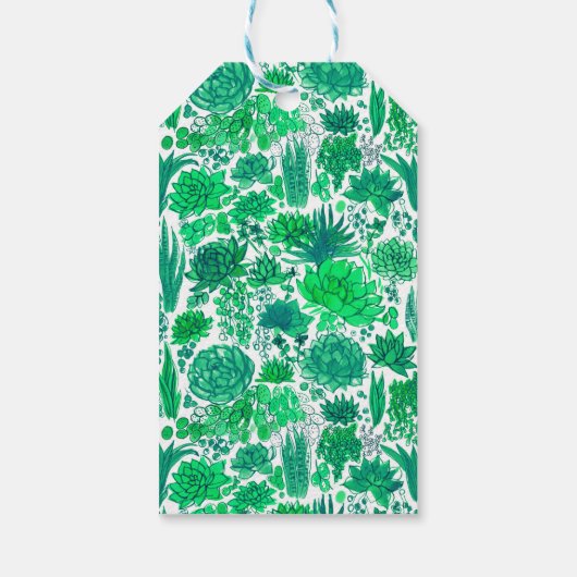 Sukkulärer Garten Geschenkanhänger (Rückseite)