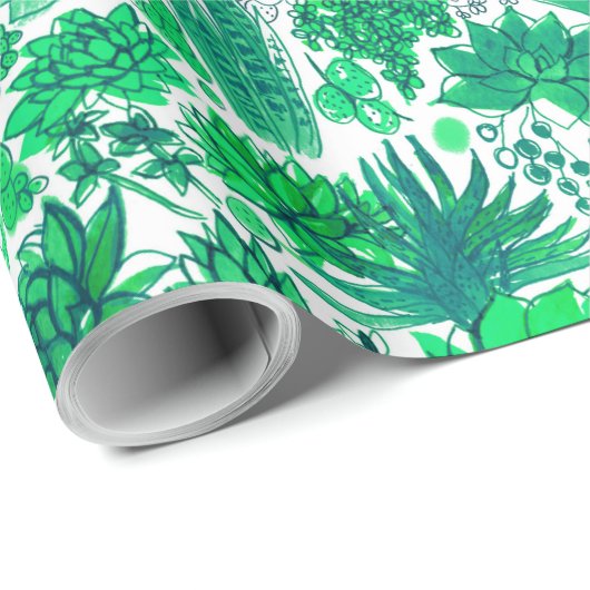 Sukkulärer Garten Geschenkpapier (Rolleneckpunkt)