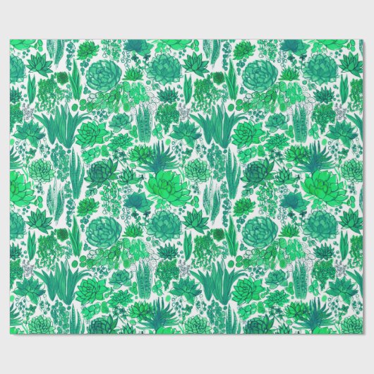 Sukkulärer Garten Geschenkpapier (Flach)